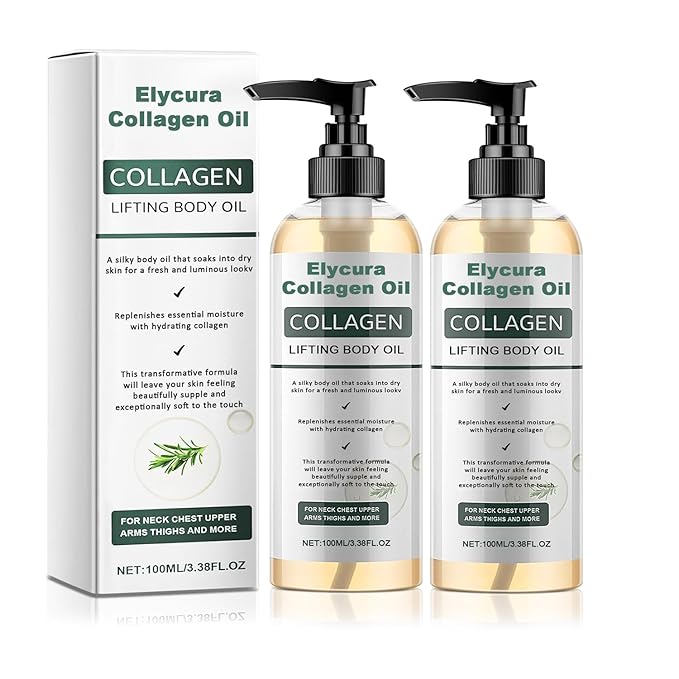 Collagen Lifting Body Oil, Shower Hydrating Shower Oil Helps Soften Appearance Of Crepey Skin, Quick-absorbing Shower Body Oil For Women 3.38 Fl.oz (2pcs)