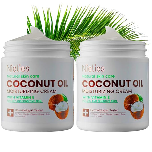 2 x 500ml Jars of Intense Hydration for Dry Skin & Body - Fast Absorbing Unscented Lotion, Face Moisturizer & Hand Cream
