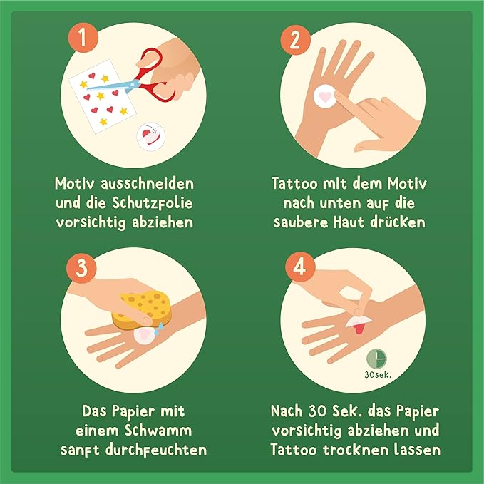 120 Skin-friendly Kids Tattoos - Dermatologically Tested & Rated VERY GOOD - Made in Germany - Our Temporary Tattoos for Kids (Animals Theme)