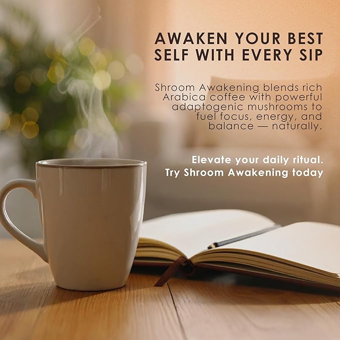 Stop Wasting Mornings Feeling Tired | Mushroom Coffee with Lion’s Mane & Chaga for Long-Lasting Energy, Focus & Wellness | Natural & Jitter-Free | 10oz