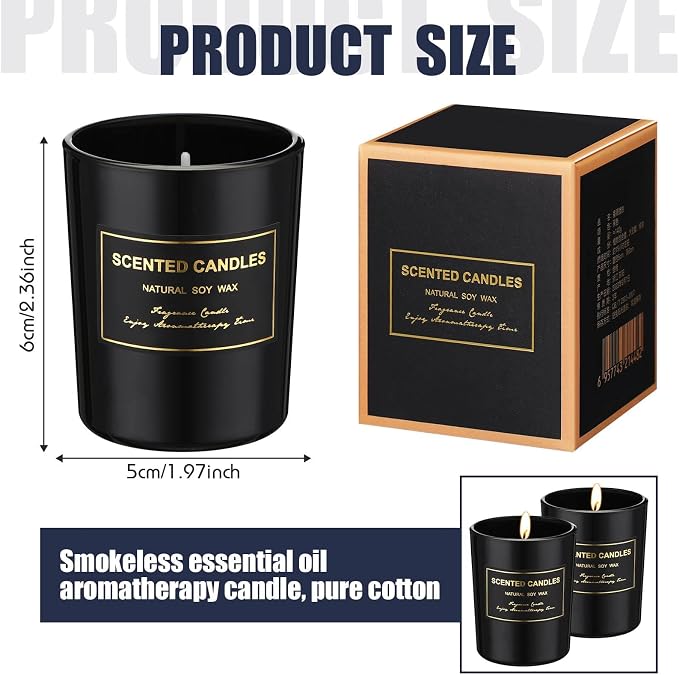 MTLEE 24 Pcs Candles for Home Scented Aromatherapy Jar Candle Gift for Women Bulk 8 Long Lasting Aromatherapy Jar Soy Wax Candle Gift for Mother`s Day Christmas Birthday(Classic Style,Fresh Scent)