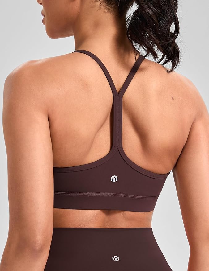 HeyNuts to Freest Womens Y Back Sports Bra, Spaghetti Strap Racerback Low Impact Workout Yoga Tops Padded A-C Cups *Updated