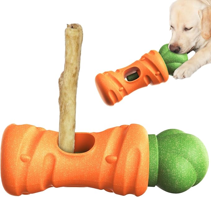 KADTC 2 in 1 Dog Bully Stick Holder, Tough Chew Toy for Aggressive Chewers