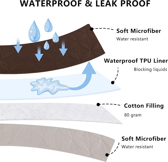 Waterproof Couch Cover for Dogs - Washable Pets Furniture Protector | TPU Leak-Proof Liner, Lightweight & Reversible, Fits Chair, Sofa, Bed, 82" x 102" , Chocolate/Cream