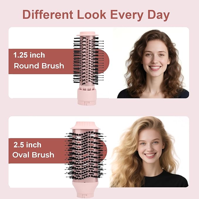 6 in 1 Hair Styler | Air Styling & Drying System | High Speed Blow Dryer Brush | No Heat Damage | Auto-Wrap Curlers, Oval Brush, Round Brush, Comb & Storage Bag