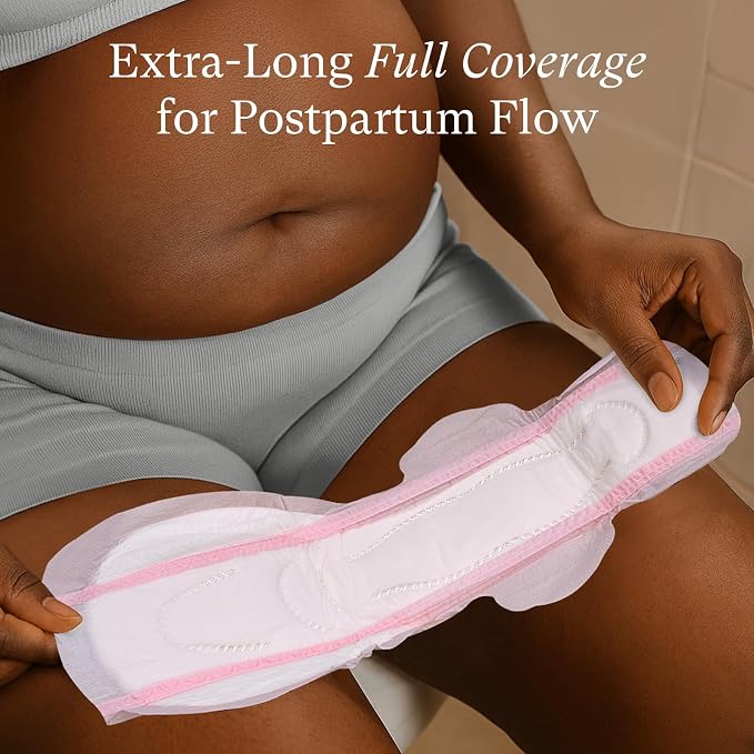 PurComfy 18 Pcs Postpartum Essentials Recovery Kit, Includes 5 Disposable Underwear, 24 Perineal Pad Liners, Perineal Care Foam, 5 Instant Ice Pads, Peri Bottle and 5 Postpartum Pads