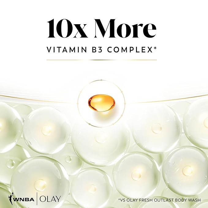 Olay Body Wash for Women, WNBA, Intensely Hydrating, Hyaluronic Acid Serum, Hydration On/Off Court, Improves Moisture Barrier, Vitamin B3 Complex, All Skin Types, Courtside Citrus Scent, 20 fl oz