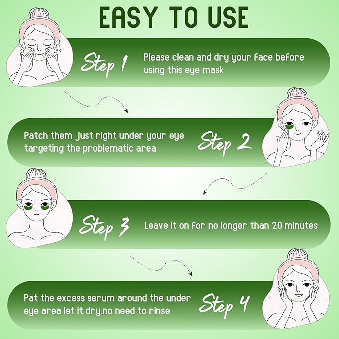 60 Pcs Avocado Eye Mask, Under Eye Patches for Dark Circles & Puffiness - Moisturizing Nourishing Eye Treatment, Improves Dryness/Fine Lines/Wrinkles, Perfect for Daily Care & Ideal Gift for Women