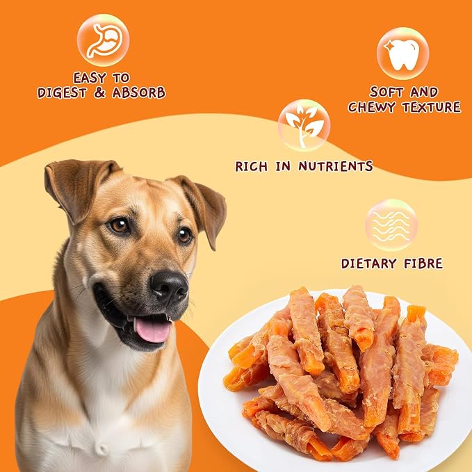 Jungle Calling Chicken & Sweet Potato Dog Treats, Fiber-Rich Chews, 1.33 lb | For Medium & Large Breeds, Rawhide Free, High Protein, Stomach-Friendly, Dental Health, Ideal for Training & Rewards