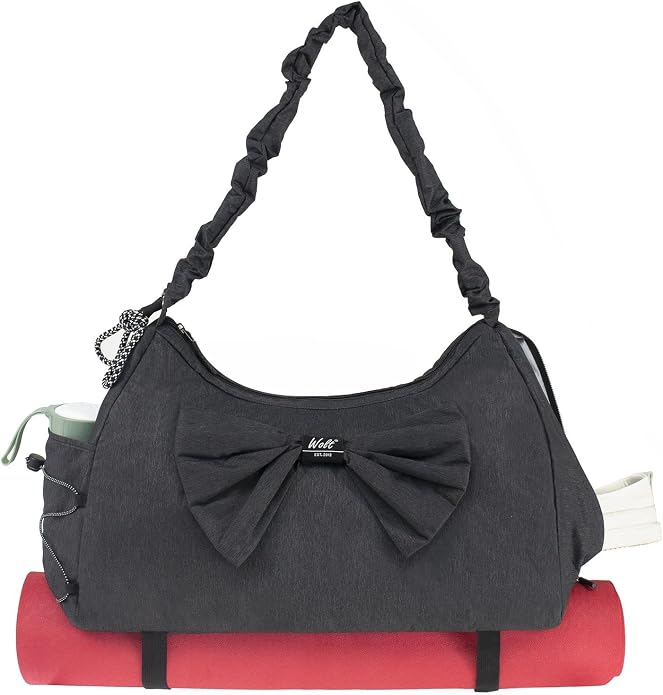 WOLT Gym Bag For Women, Yoga Mat Bag with Shoes Compartment, Wet Pocket and Water Bottle Pocket