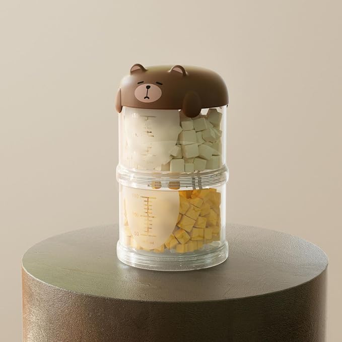Outdoor Dog Treat holder Airtight, 2025 New Upgrade Large Cute Dog Treat Jar with Lids, Classified Storage Pet Food packaging Jar Treat Bottle, Multi-functional Multi-layer Dispenser (Brown, 2 Layer)
