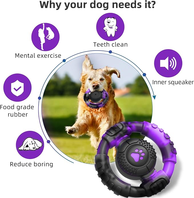 Pamlulu Tough Dog Toys for Aggressive Chewers, Indestructible Dog Toy for Large Dogs, Nylon Chew Toys for Medium Large Breed, Interactive Dog Toys to Keep Them Busy, Dog Birthday