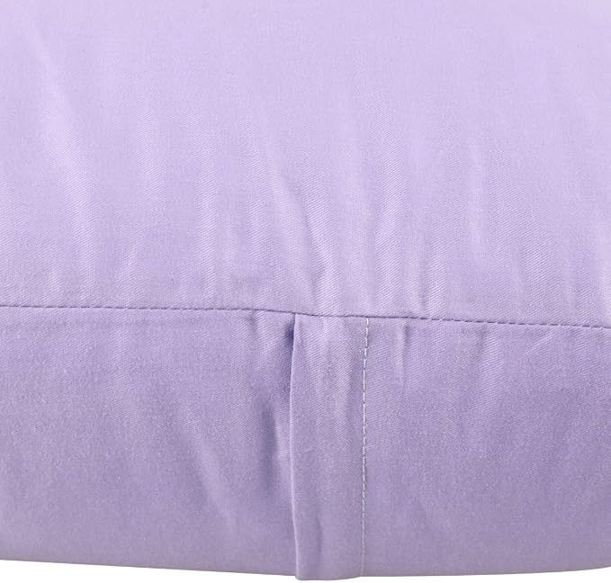 4-Pack 100% Cotton Comfortable Solid Decorative Throw Pillow Case,Thmyo Square Cushion Cover Pillowcase Sublimation Blank Pillow Covers DIY Throw Pillowcase for Sofa(20x20 inch/ 50x50cm,Light Purple)