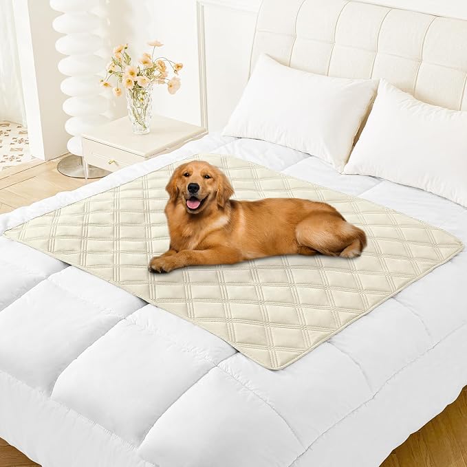 Smiry Waterproof Dog Bed Cover, Reversible Pet Blanket for Sofa Couch | Soft Washable Dog Blanket, Leakproof Couch Cover for Dogs Cats & Furniture Protection, 40x50, Beige/Beige