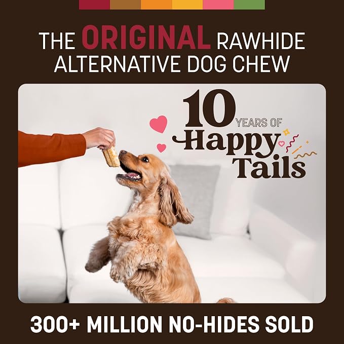 Earth Animal No Hide Dog Chews - Rawhide Free Small Rolls 6 Count Beef | Small Rolls Beef Flavored Natural Rawhide Free Long Lasting Dog Chews - Pet Treats for Small Dogs
