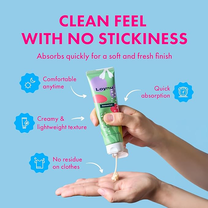 Advanced Hydration Deodorant Lotion – All-Day Odor Control, Gentle Hypoallergenic Formula with Mushroom Extract Formula, Aluminum-Free, Paraben-Free