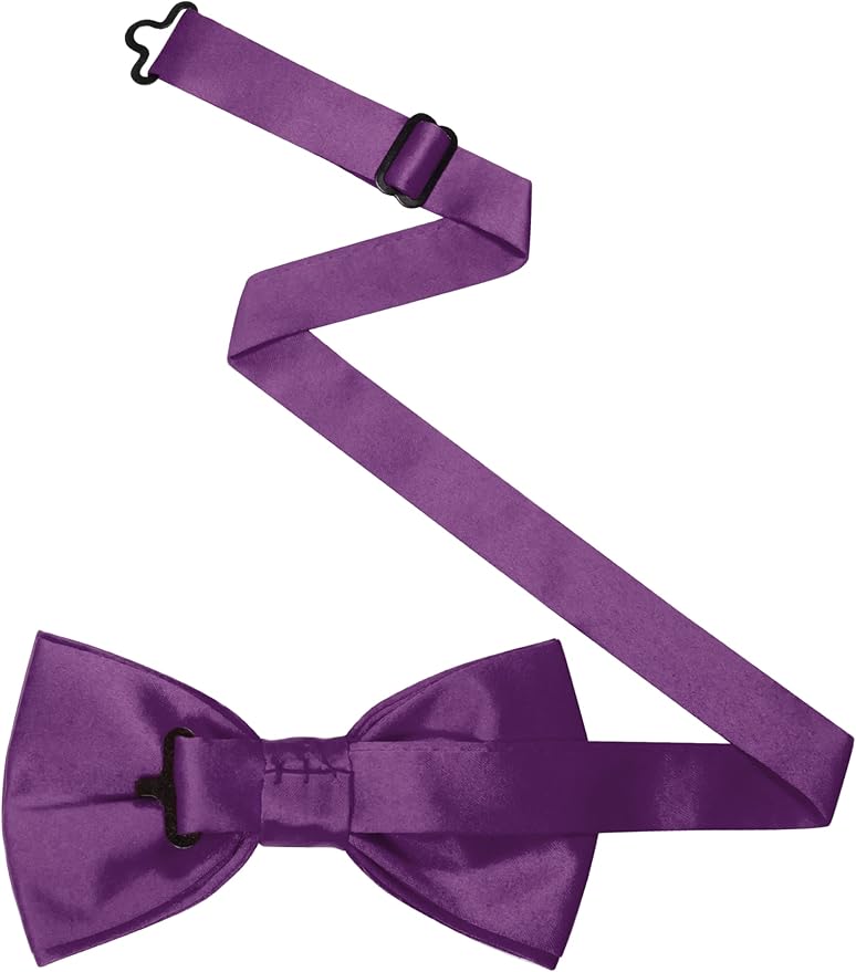 JEMYGINS Solid Color Pre-tied Bow Tie Adjustable Bowtie for Men