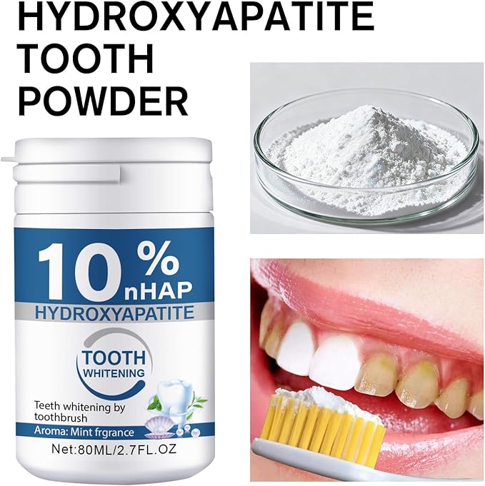 Microcrystalline Hydroxyapatite Powder, 10% Hydroxyapatite Tooth Powder Hydroxyapatites Toothpaste Powders, 80G