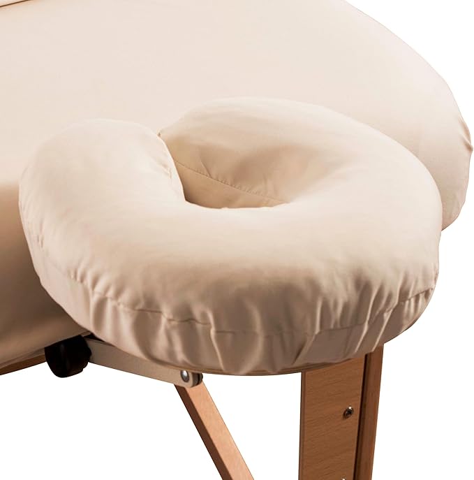 Deluxe Flannel Face Cradle Covers by NRG - 100% Brushed Cotton Face Rest Covers - Protect Your Massage Table Face Cradle - Adds Warmth and Comfort - 13" x 13" x 6" - 200 Thread Count - Color Natural