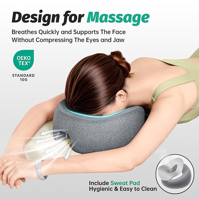 MOONYOOY Face Down Pillow with Face Cradle Pad, Massage Headrest for Bed, BBL Pillow After Surgery Post Eye Surgery Vitrectomy Recovery - Comfortable Support for Faster Healing & Pain Relief