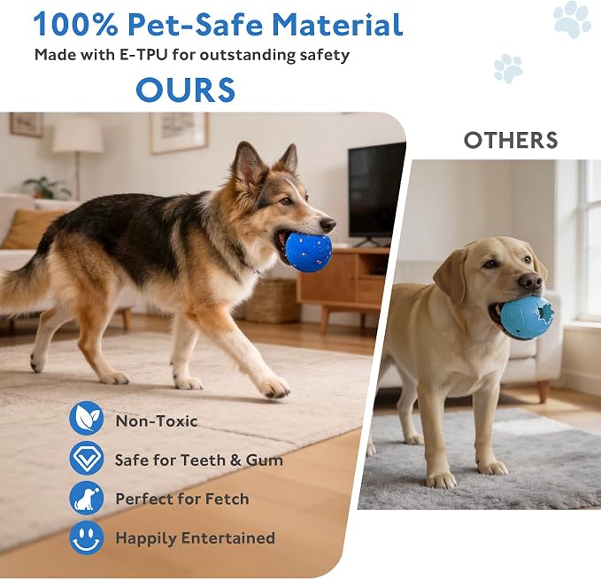 Interactive Dog Toys Ball with 2 Shells – Automatic Moving Rolling(Blue)