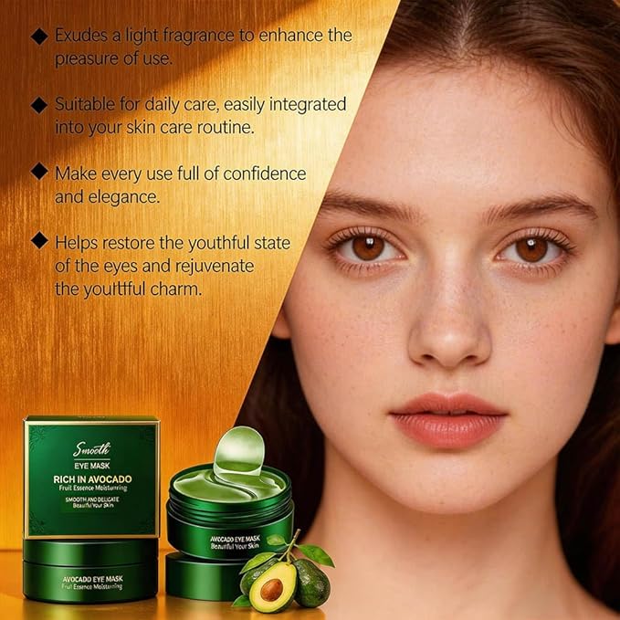 120PCS Avocado Eye Patches, Reduce Fine Lines and Wrinkles, Moisturizing Nourishing Eye Treatment Mask, Improving Eye Skin Dryness (Avocado Moisturizing Collagen Eye Mask)