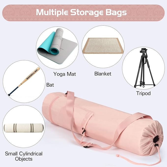 Yoga Mat Bag, Yoga Bag with Adjustable Strap and Pockets for Women & Men, Lightweight Carrier for Yoga, Workout, Outdoor Use