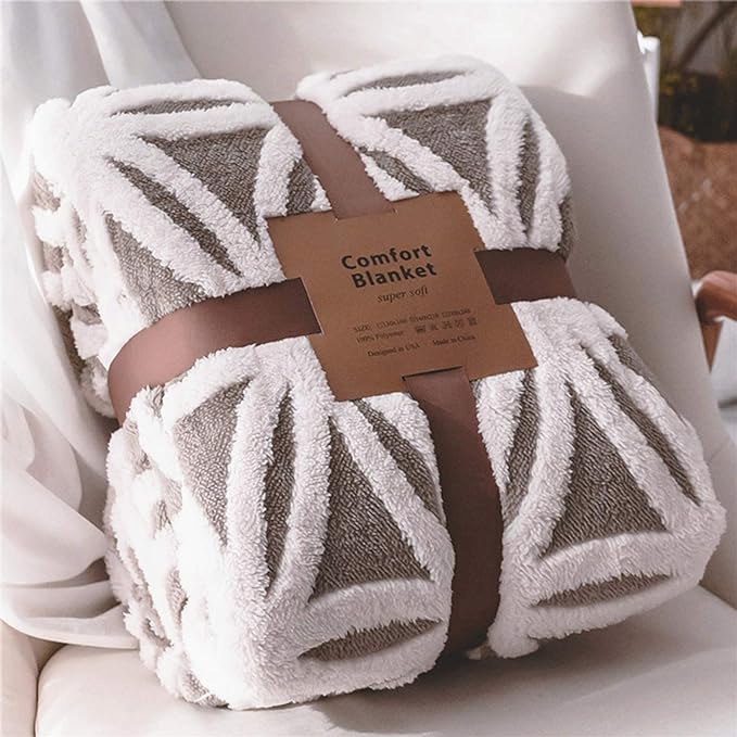 LOMAO Sherpa Fleece Blanket Gifts for Mom Dad Cozy Soft Throw Blanket for Women Men Birthday Gifts Dual Sided Couch Sofa Bed Blanket (Grey, 71''x 80'')