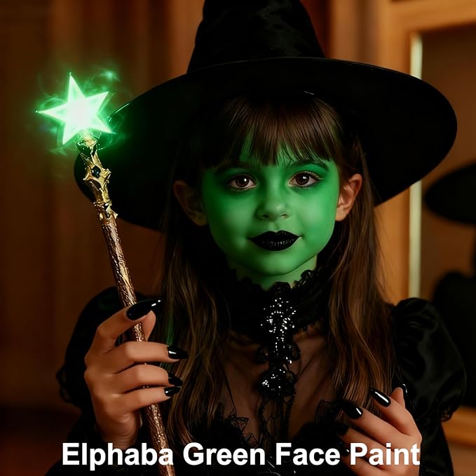 MEICOLY Lime Green Face Body Paint Stick,Christmas Stocking Stuffers,Green Face Paint for Halloween SFX Witch Hulk Elphaba Makeup,Hunting Camo Face Paint,Eye Black Stick for Baseball Softball Football