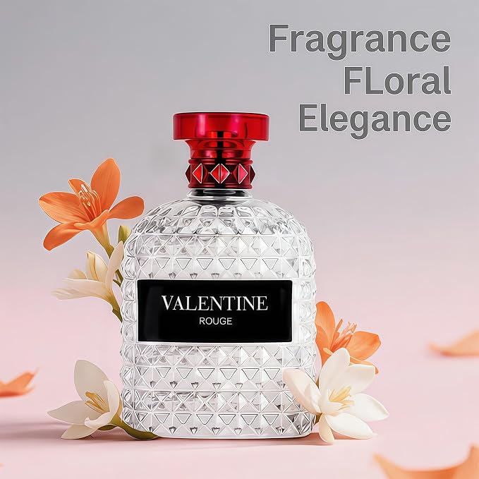 A CENTER 2PCS Perfume Set for Women - Floral Fragrance Gift Set with Vanilla,Sweet Fruity, Powdery, Woody&Musky | 3.4 Fl Oz Each Eau De Pafume(Valentine Rose&Rouge)