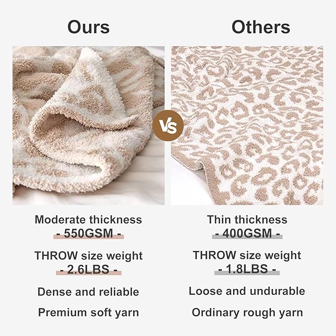 MH MYLUNE HOME Ultra Soft Leopard Throw Blanket Plush, Khaki, 50"x60" | Reversible Cheetah Print Blanket, Comfy Fluffy Fuzzy Plush Blanket Throws for Couch Bed, Cozy Blankets for Women Gift