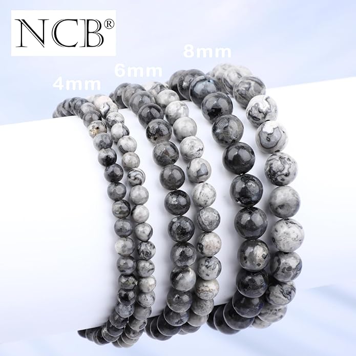 NCB 2.3-Piece 4mm Natural Crystal Gemstone Stretch Bracelets – Handmade Reiki Energy Healing Jewelry for Meditation,Yoga, Unisex