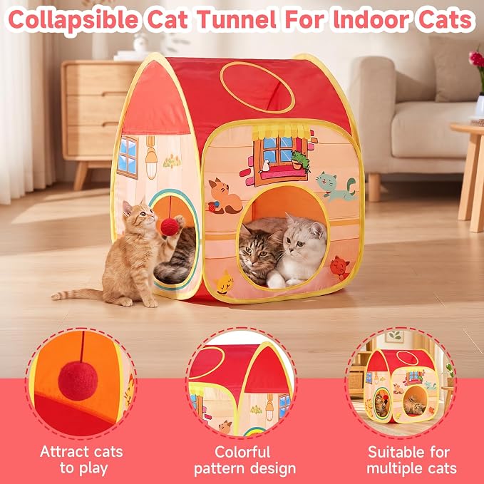 AILUKI 33PCS Cat Toys Variety Pack for Indoor Cats, Kitten Toys Cat Tunnel