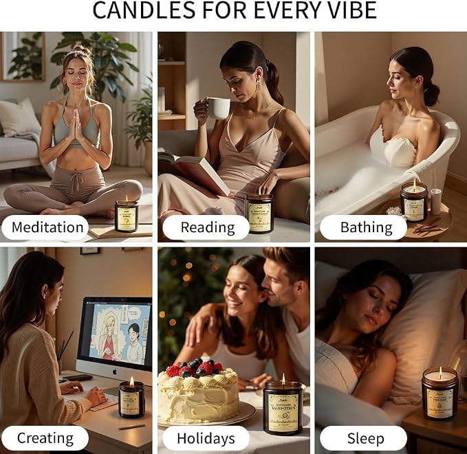 Cedar Scented Candles, 7oz Soy Wax Candle, Long Lasting Aromatherapy Jar Candle for Home, Scented Long Burning Candle Gift for Women and Men