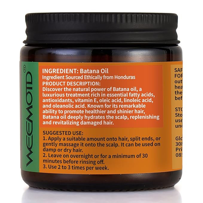 Batana Oil for Hair Growth Dr Sebi, 100% Raw Organic Batana Hair Mask from Honduras, Wild Growth Hair Oil, Scalp Oil Promotes Hair Thickness, Prevents Loss for Men & Women (4.06 Fl Oz, Nutmeg)