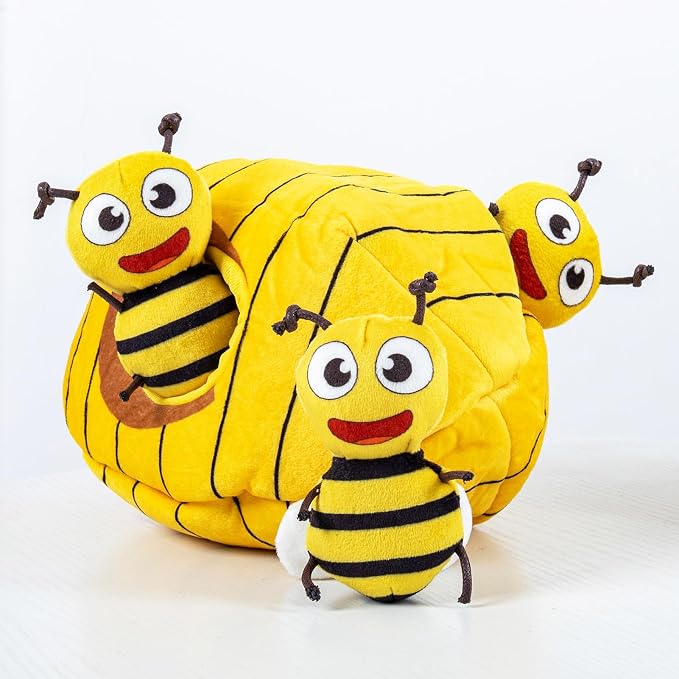 Hollypet Squeaky Hide and Seek Dog Toys for Small and Medium Dogs, Bees