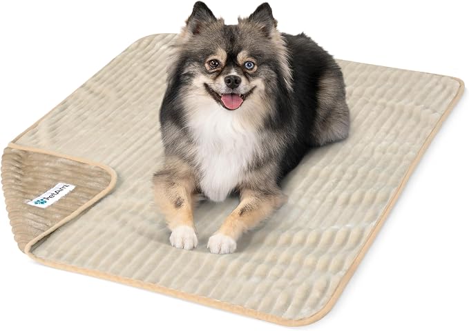 PetAmi Waterproof Dog Blanket, Leakproof Pet Blanket for Small Medium Large Cats, Soft Plush Reversible Sofa Couch Cover Protector, Washable Puppy Throw for Bed Crate, 29x40 in, Taupe Beige