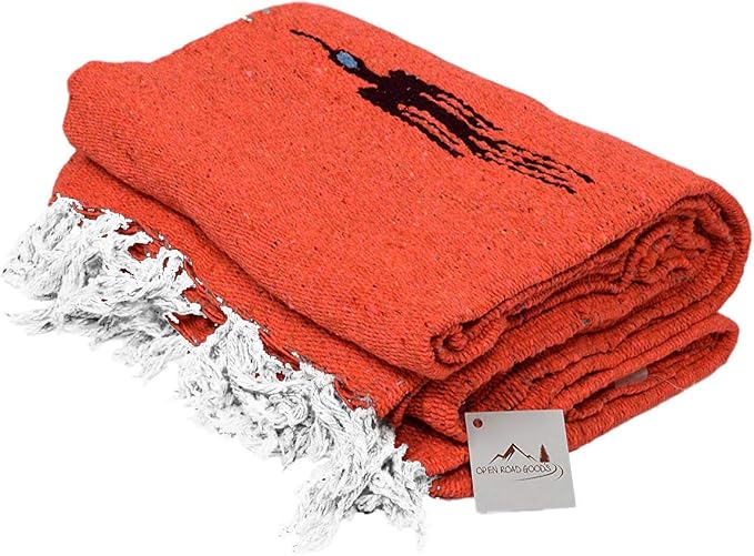 Open Road Goods Mexican Thunderbird Yoga Blanket, Handwoven Throw for Yoga, Meditation, and Home Décor – Versatile Blanket for Beach, Picnic, Camping, or Outdoor Use