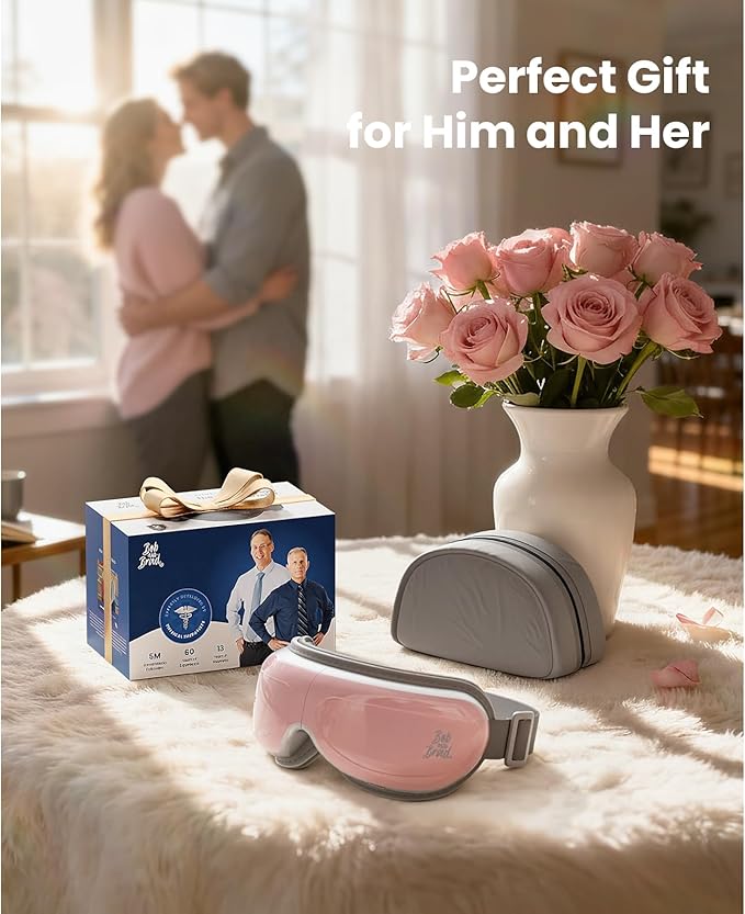 BOB AND BRAD Eye Massager FSA Eligible/HSA Eligible, EyeOasis 2 Temple Massager with Heat, Smart Eye Mask for Migraine with BT Music, Reduce Dry Eyes Improve Sleep, Christmas Gifts for Women Mom Wife