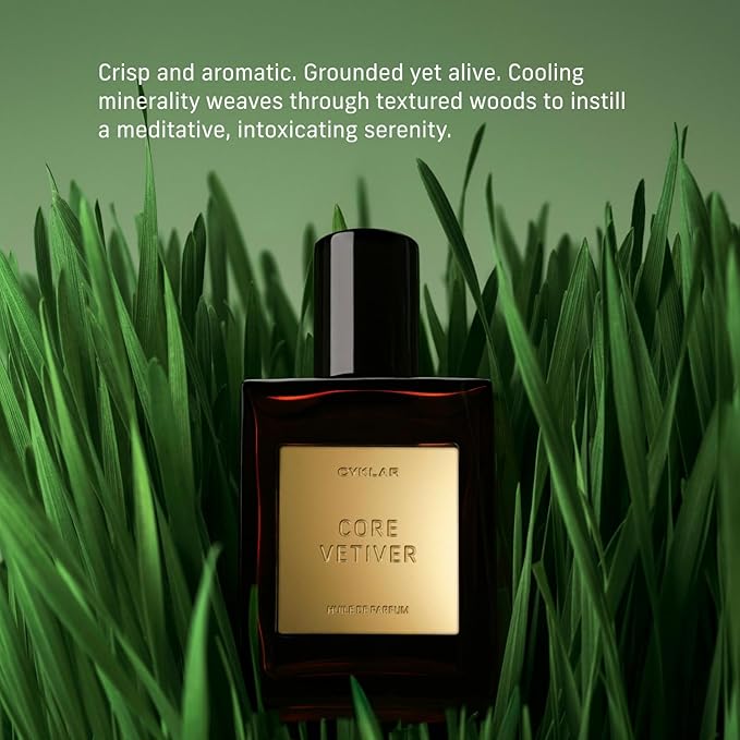 CYKLAR Perfume Oil for Skin – Core Vetiver Scent – Crisp & Aromatic Perfume Fragrance with Driftwood & Clary Sage Notes – Travel-Friendly 15ml