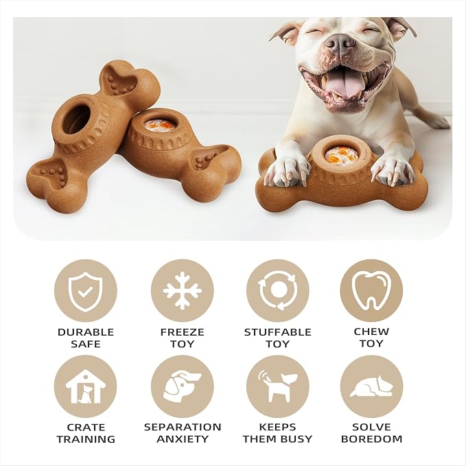Niumowa Frozen Dog Treat Toys - Indestructible Chew for Large Dogs