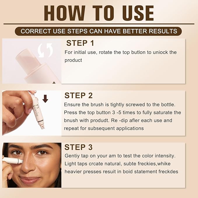 Freckle Stamp,Faux Freckle Stamp-Natural-Looking, 5-Point Freckle Stamp,Waterproof Freckle Makeup,Waterproof & Long-Lasting & Quick Dry,for Natural Sunkissed Makeup (4# ESPRESSO)