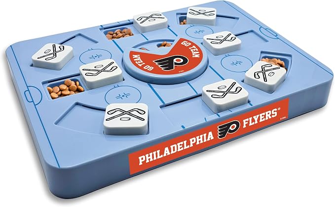 Pets First NHL Philadelphia Flyers Large Puzzle Toy, New Size, Interactive Dog Treat & Slow Feeding Toy