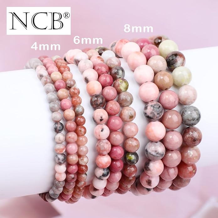NCB 2.3-Piece 4mm Natural Crystal Gemstone Stretch Bracelets – Handmade Reiki Energy Healing Jewelry for Meditation,Yoga, Unisex