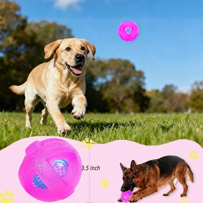 Indestructible Dog Balls 3.5 Inch Tough Chew Toys for Aggressive Chewers