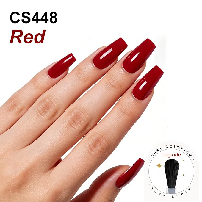 YTD Likomey Red Gel Nail Polish,15ml Salon Home DIY Manicure and Pedicure Fall Winter UV Soak Off Color Varnish,CS448