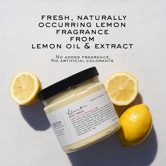 C.O. Bigelow Lemon Body Cream, Lotion for Dry Skin with Shea Butter & Lemon Extract, Moisturizing Body Lotion and Hand Treatment, 32 oz
