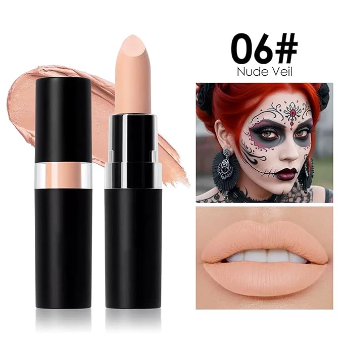 Body Paint Stick, Face and Body Paint Stick for Halloween Joker Zombie Vampire Skeleton Skull Special Effects Mime Makeup (06# Nude Veil)