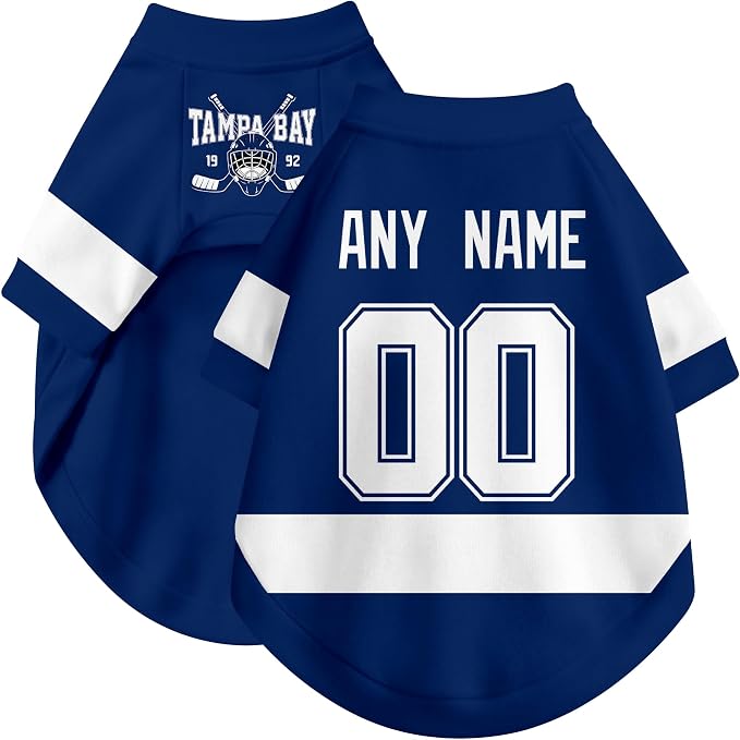 Tampa Bay Dog Clothes Personalized Pet T Shirt for Dogs Gift | Custom Name Number Jersey Style Pet Shirt for Dog