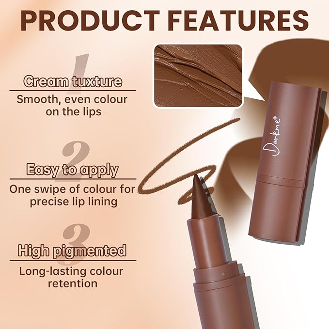 Lip Liner Gloss Set, Light Brown Plumping Lip Liner Lip Pencil Moisturizing Lightweight Lip Gloss Lip Combo, High Shine Glossy Lip Tint Lip Stain Makeup Long Lasting Lip Contour for Women